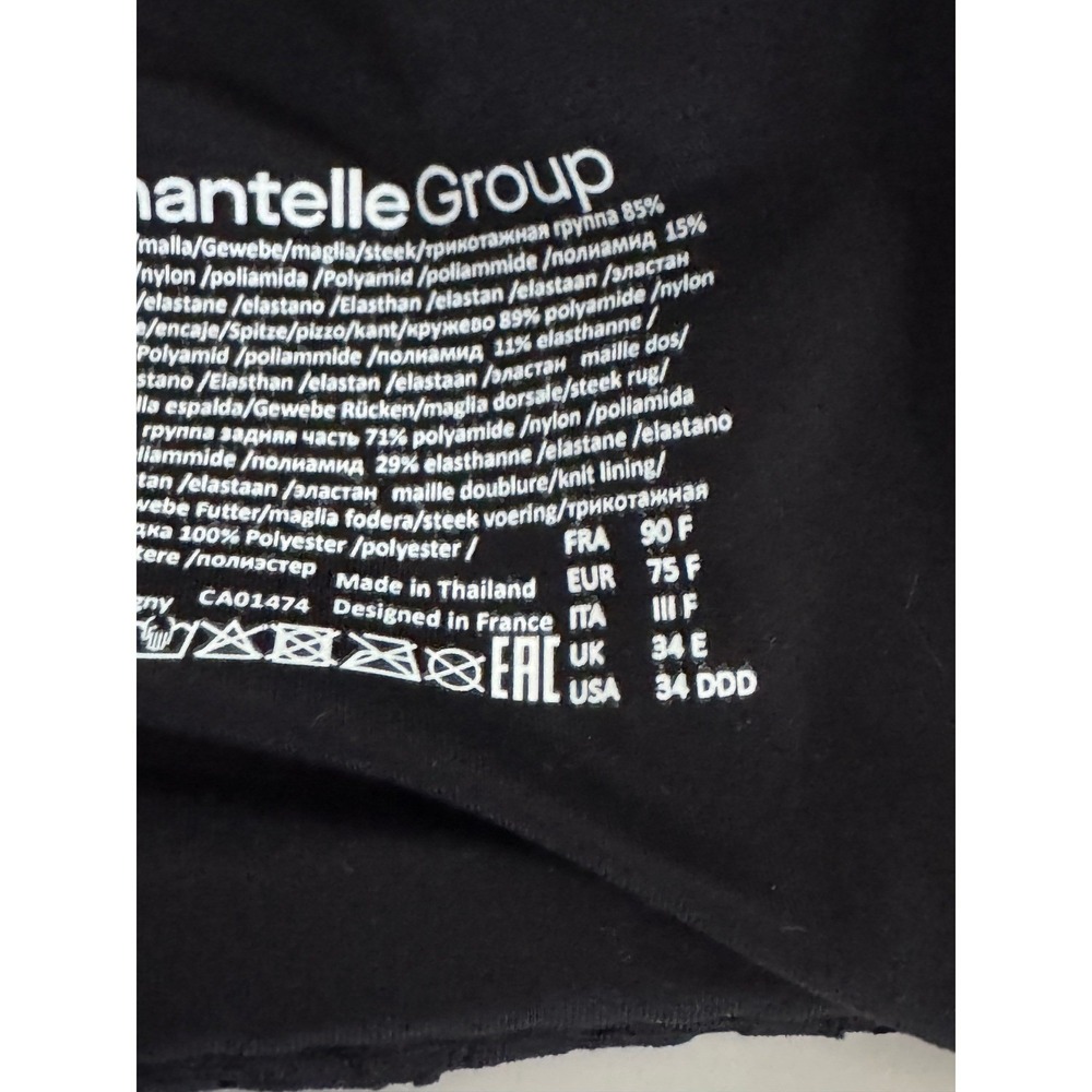Chantelle Bra Black Full Coverage Underwire‎ Supportive Size 34DDD - Picture 7 of 9